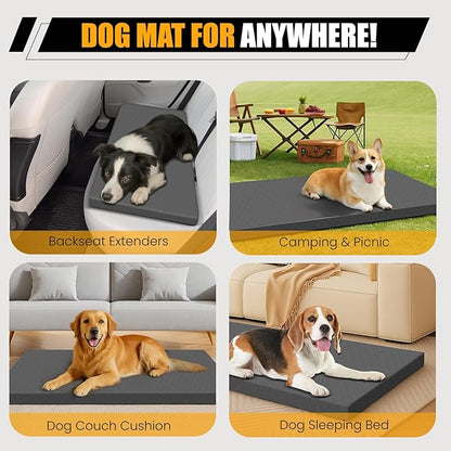 Dog Car Bed for Back Seat Cover, Supportive Foam Pet Mat Cushion for Car Backseat Extender with Removable Cover, Large Size for SUV & Truck, Easy Clean, Extra Large