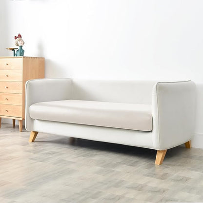 Yates Home PU Leather Couch Sofa Cushion Slipcover Water-Proof Elastic Chair RV Seat Covers Loveseat Sofa Furniture Protector Slip Cover for Settee Seater Replacement in Living Room（Sofa, Ivory）