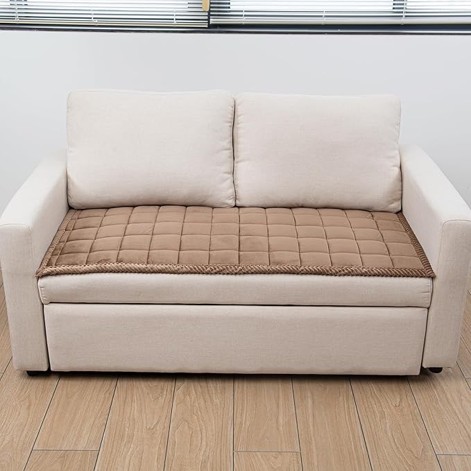 Couch Cover for Dogs Washable Pet Bed Fuzzy Pet Couch Covers Nonslip Couch Slipcover for Dogs, Kids, Pets Friendly Sofa Cover Loveseat Covers (Brown, 21''x51''/Rectangular)