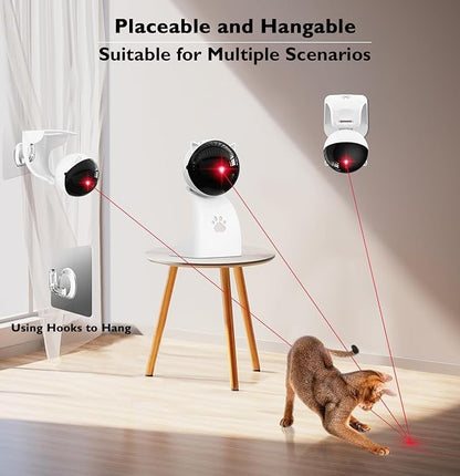 Goopow Interactive Laser Pointer Cat Toys for Indoor Cats,Cat Laser Toy Automatic for Bored Indoor Adult Cats/Kittens/Dogs,USB Rechargeable,3 Speed Modes(Gray)