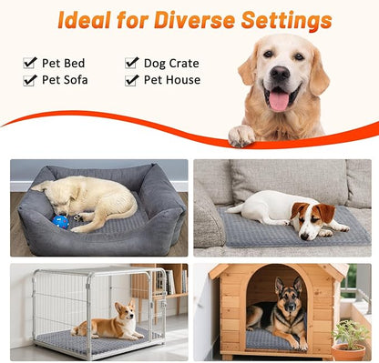 Cat Heating Pad, Waterproof Heated Cat Dog Bed with Adjustable Temperature & Timer, Electric Pet Mat for Indoor Cats Dogs, Chew Resistant Steel Cord（Large : 35"x24" Gray）