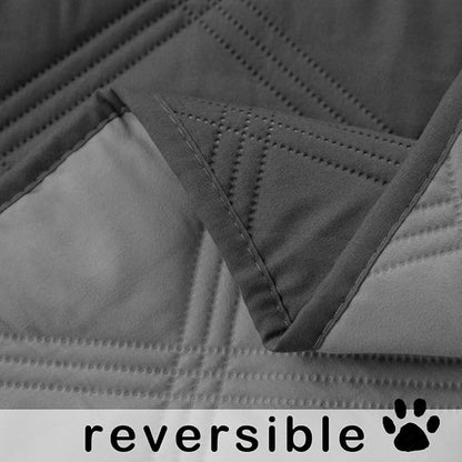 fuguitex Waterproof Dog Blanket Reversible for Small Dogs Resistant Leakproof Washable Couch Cushion Bed Protector Cover for Indoor Furniture Pet Friendly（40"*50",Dark Grey+Grey