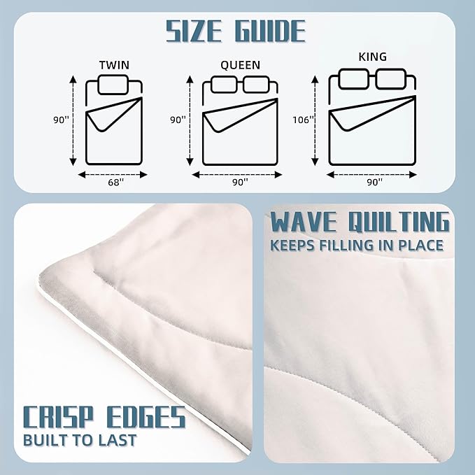 DOWNCOOL Cooling Comforter, White Cooling Blanket Twin Size, Cooling Duvet for Hot Sleeper, Breathable Summer Quilt, Lightweight Soft Q-Max>0.4 Arc-Chill Cool Comforter,68"X90"