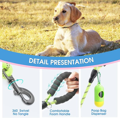 BAAPET 2/4/5/6 FT Dog Leash with Comfortable Padded Handle and Highly Reflective Threads for Small Medium and Large Dogs (4FT-1/2'', Green)