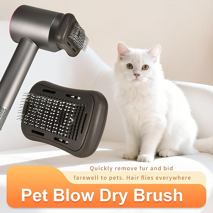 Pet hair blowing comb-Skin Friendly Grooming Tool for Dogs, Cats, and Puppies, Deshedding and Hair Removal for Long and Short Haired Pets (dark gray)
