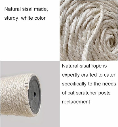 2 PCS M8 Cat Scratching Post Replacement,15.7Inch Sisal Pole Cat Tree Replacement Post with Screws,DIY Scratcher Scratching Post Replacement, Pad, Crafts Gardening Hammock Home Decorating