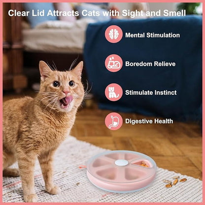 Interactive Cat Treat Toys, Food Puzzle, Maze Feeder Toys for Indoor Cats and Kittens (Pink)