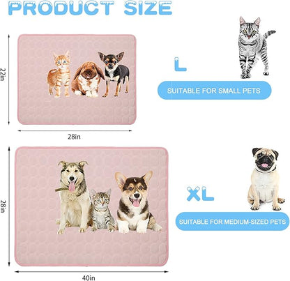 2026 Upgraded Dog Cooling Mat Large Cooling Pad-Q-Max>0.4 Summer Pet Bed for Dogs Cats Kennel Pad with Chill Cool Fiber,Breathable Portable Pet Self Cooling Blanket Machine Washable,22"x28"