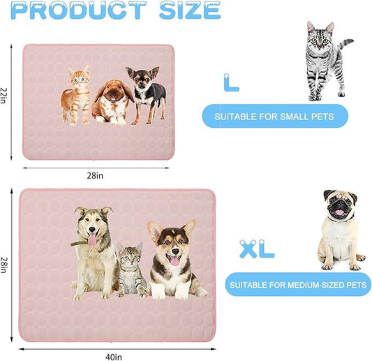 2026 Upgraded Dog Cooling Mat Large Cooling Pad-Q-Max>0.4 Summer Pet Bed for Dogs Cats Kennel Pad with Chill Cool Fiber,Breathable Portable Pet Self Cooling Blanket Machine Washable,22"x28"