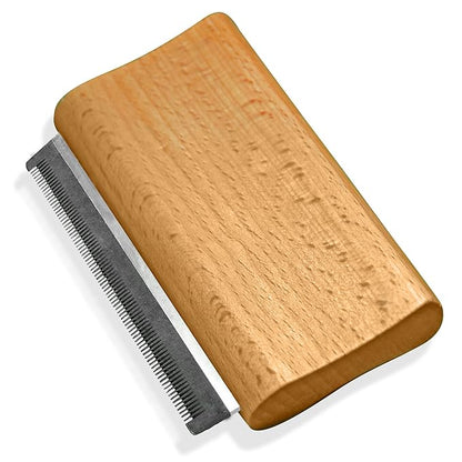 JoPets - Professional Wood Deshedding & Undercoat shedding brush for Dogs, Cats, Horses - Ergonomic Grooming Tool for short & long haired pets - Gentle wooden comb for shedding control - Pet Fur Care