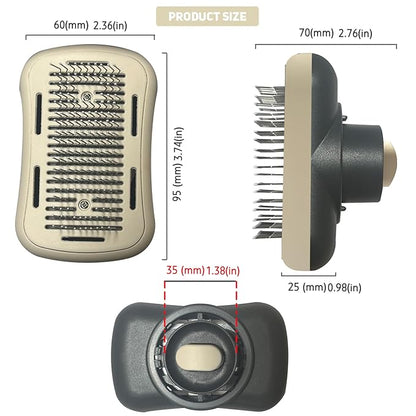 Pet hair blowing comb-Skin Friendly Grooming Tool for Dogs, Cats, and Puppies, Deshedding and Hair Removal for Long and Short Haired Pets (Beige+Dark Grey)