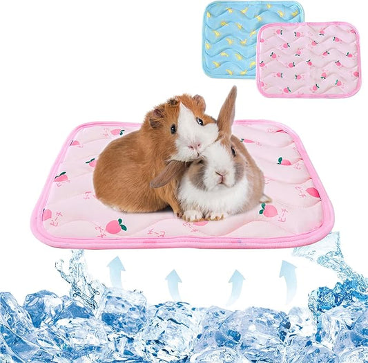 2Pcs Small Animals Cooling Mat, Guinea Pig Cooling Sleeping Pad, Rabbit Cool Pad, Breathable Small Pet Self Hot Day Bed Blanket for Rabbit Bunny Hedgehog Hamster Stay Cool 15.8x11.8in