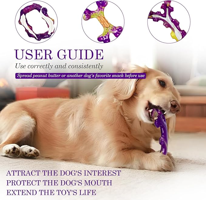 Frienhund Tough Dog Toys for Aggressive Chewers 3 Pack, Indestructible Dog Toys for Large Dogs, Dog Chew Toys, Aggressive Chew Toys to Keep Them Busy, Dog Bones for 15-100lbs Puppy/Medium/Large Breeds