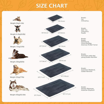 Reversible Dog Bed Mat with Plush and Corn Velvet,Soft Warm Pet Cushion, Dual Purpose Washable Sleeping Mattress Bed for Small Medium Large Dog and Cat XB004 (24"x18", Dark Grey)