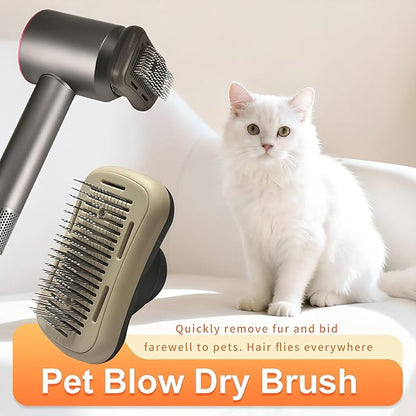 Pet hair blowing comb-Skin Friendly Grooming Tool for Dogs, Cats, and Puppies, Deshedding and Hair Removal for Long and Short Haired Pets (Beige+Dark Grey)