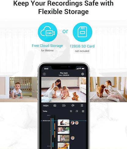 blurams 5G Indoor Cameras for Home Security, 2K Pet Camera with Phone App, 360° PTZ Home Cam w/Dual-Band WiFi6, 2-Way Talk, Free Human/Sound Detection, Motion Tracking, Night Vision, Works with Alexa