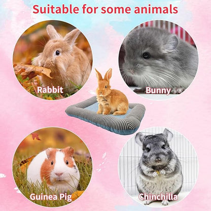 PINVNBY Rabbit Cooling Pad 16.9" L*12.9" W Bunny Bed Mat Ice Silk Summer Pet Cooling Sleeping Pad Portable cage Liner Washable for Bunnies Guinea Pigs Chinchillas Hedgehog Ferrets