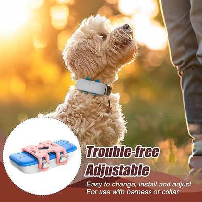 PEUTIER 4pcs Attachment Clips, GPS Dog Silicone Cover Accessories for Dog Activity Parts Replacement (Pink)