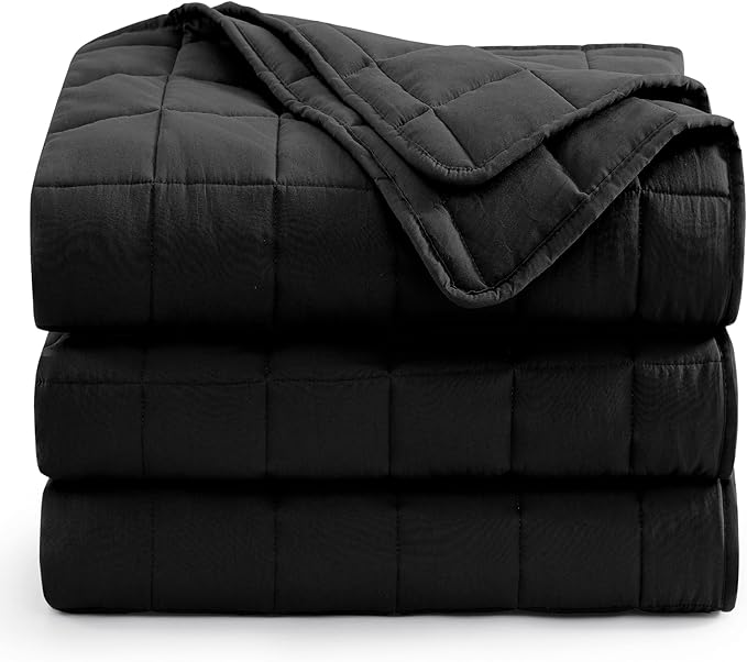 Casa Platino Black Pre-Washed Quilted King Blanket - Lightweight Duvet Insert - All Season Premium Microfiber Down Alternative