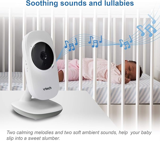 VTech VM350 No WiFi Video Baby Monitor - 5" High-Resolution Screen, Fixed Camera with 2X Zoom, 1000ft Range, Automatic Night Vision, 2-Way Talk, Lullabies, Temperature Sensor