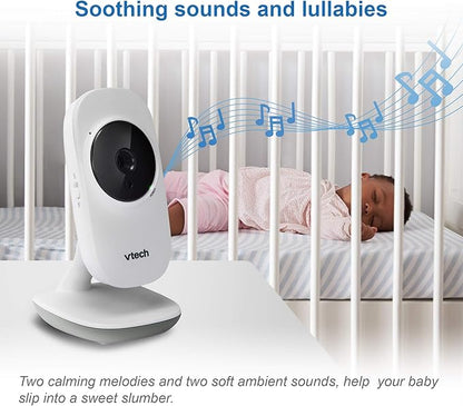 VTech VM350 No WiFi Video Baby Monitor - 5" High-Resolution Screen, Fixed Camera with 2X Zoom, 1000ft Range, Automatic Night Vision, 2-Way Talk, Lullabies, Temperature Sensor