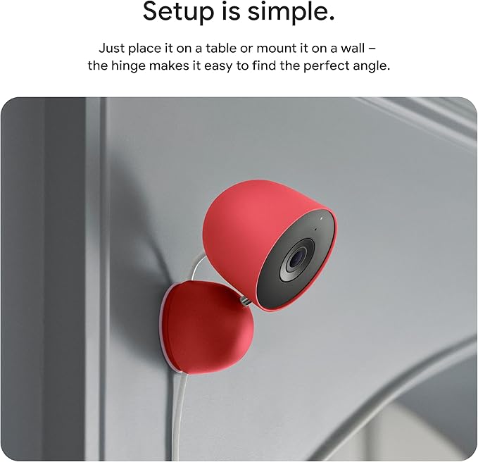 Google Nest Cam Indoor (Wired, 3rd Gen) - Security Camera with 2K Video and Gemini, Night Vision, 2-Way Audio, Works with Google Home - 2025 Model - Hazel