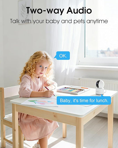 ARCCTV Indoor Security Camera, Camera for Home Security, 5G&2.4GHz Pet Camera with WiFi 6, Motion Tracking, 2-Way Audio, Night Vision, Cloud & SD Card Storage, Compatible with Alexa