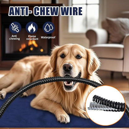 Pet Heating Pad with Chew Resistant Cord,Indoor Waterproof Heated Pet Mat with Constant Temperature and Machine Washable Cover for Dog and Cat, 60x45CM (Small)