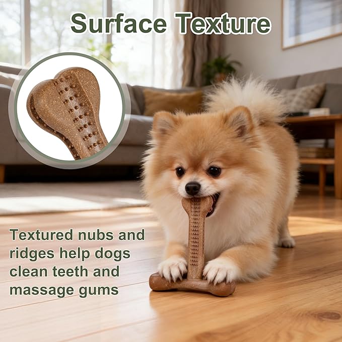 Dog Chew Toy for Aggressive Chewers 3Pack T-Shaped Tough Dog Bone Toys for Small Medium Large Breed to Keep Them Busy (Small-Under 20LBS, Variety Flavored)
