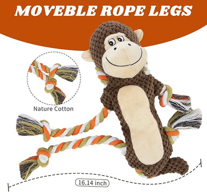 Squeaky Monkey Dog Toys for Large Dogs,Dog Monkey Toy,Dog chew Toys, Interactive Toys, Stuffed Plush Puppy Toy with Crinkle Paper for Small, Middle,Big Dogs, Monkey Dog Toy,Dog Toy Monkey