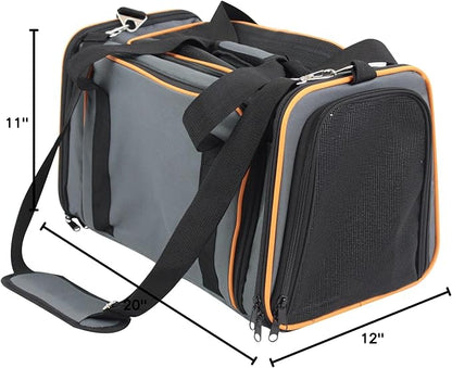 EliteField Expandable Soft Pet Carrier (3 Year Warranty, Airline Approved), Multiple Sizes and Colors Available (20" L x 12" W x 11" H, Gray)