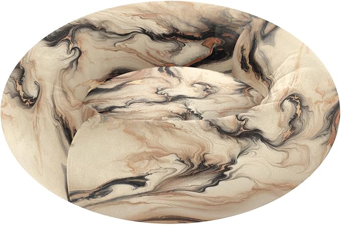 Dog Bed Ultra Soft Fluffy Comfortable Cat Bed Champagne Gold Marble Washable Dog Beds Anti-Slip Round Pet Bed - XS/S/M 3 Sizes