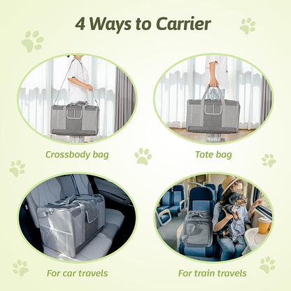 Sedioso Extra Large Cat Carrier for 2 Cats, 24x14x16in Pet Carriers for Cat and Dog Up to 40lbs, All-Sided Large Mesh Cat Carrier with Great Ventilation, Portable Soft Sided Pet Carriers for Traveling