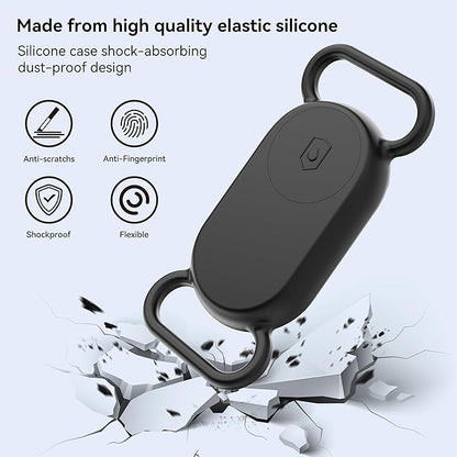 Waterproof Silicone Case Holder for Galaxy Smarttag2, 2 Pack Pet Dog Cat Collars, Anti-Lost Scratch Resistant Holder Accessory Protective Cover for Samsung Galaxy Smart tag2 (Grey/Pink)