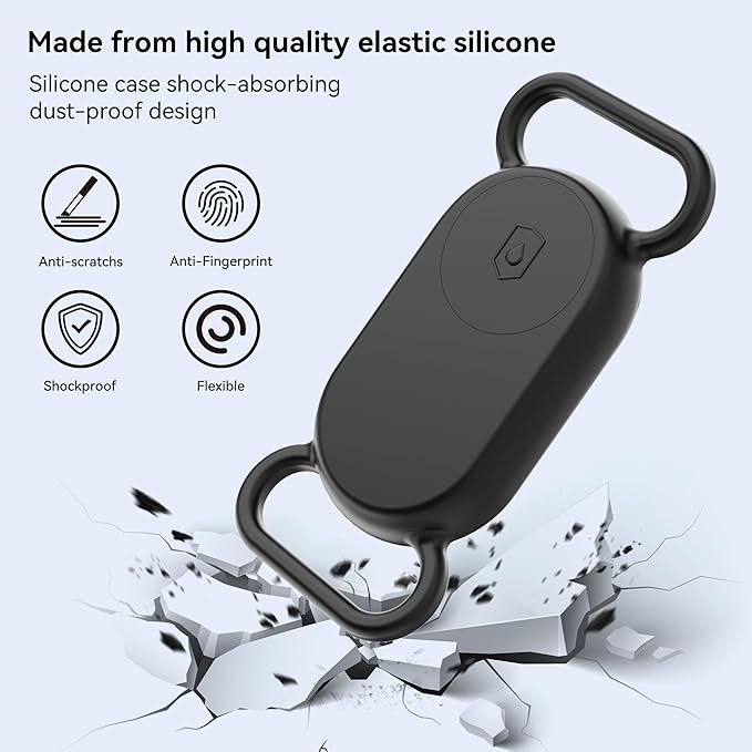 Dog Collar Holder(2 Pack) for Galaxy Smarttag2, Waterproof Silicone Case for Pet Cat, Anti-Lost Scratch Resistant Protective Cover Accessory for Samsung Galaxy Smart tag2 (Black/Olive Green)