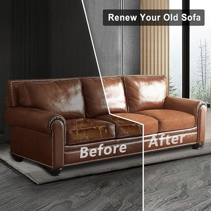 ANARACHON Leather Look Couch Cushion Covers Sofa Seat Slipcovers Sets Couches Furniture Protector for Sectional Armchair Loveseat Pets Kids Stretch Spandex Fabric (3 Cushion Sofa, Pinkish Brown)