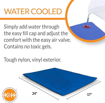 K&H Pet Products Cool Bed III Dog Cooling Mat, Indoor Outdoor Cooling Beds for Small Dogs, Chilling Pet Pad for in Home, Outdoor Houses, Crates, Yards, Porches - Small 24 X 17in Chill Blue