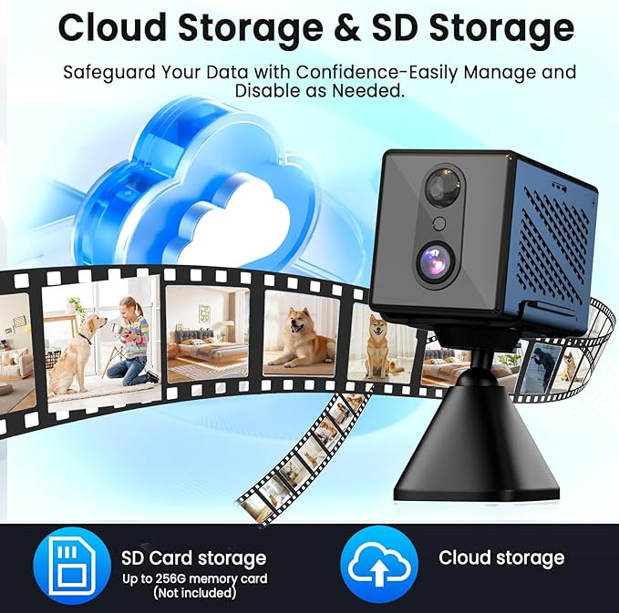 2026 Upgraded 4K Security Camera, 5GHz WiFi Indoor Camera, Free Cloud Storage, Home Security Camera with Night Vision, Motion Sensor, Long Battery Life, Motion Detection, Wireless Surveillance Cam