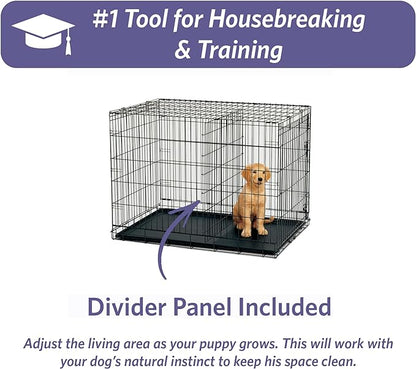 MidWest Homes for Pets 18-Inch iCrate for Tiny Breeds, Up to 10 lbs, Single Door Folding Dog Crate with Divider Panel, Leak-Proof Tray & Secure Latch, Portable, Durable & Easy to Assemble