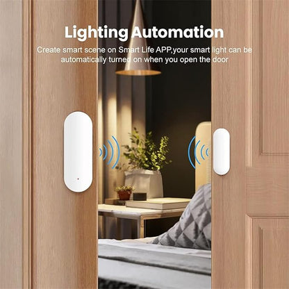 WiFi Door Window Sensor: Smart Contact Sensor with App Alerts, Door Open Detector Compatible with Alexa Google Assistant, Entry Detector Sensor for Home Security and Home Automation (4-Pack)
