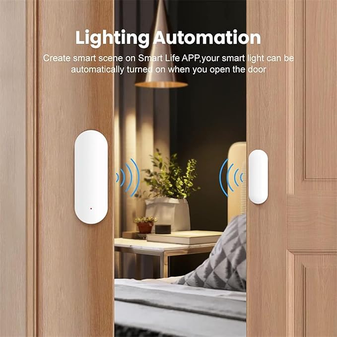 WiFi Door/Window Sensor: Smart Contact Sensor with App Alerts, Door/Window Open Detector Compatible with Alexa/Google Assistant, Entry Detector for Home Security & Automation (3Pack)