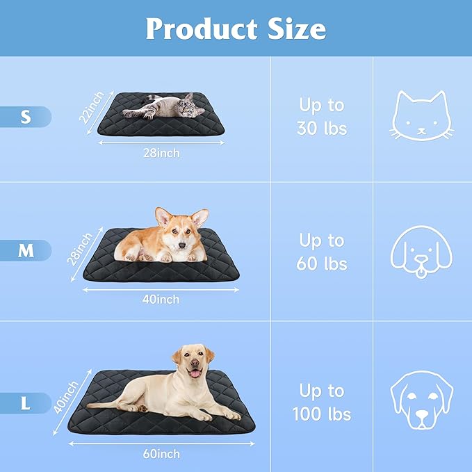 60"x40" Dog Cooling Mat, Washable Cooling Mat for Dogs, Soft Blanket for Dogs and Cats, Large