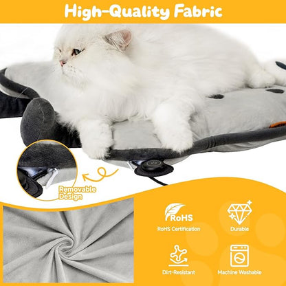 Heated Cat Bed for Indoor Pets Pressure-Activated Cat Heating Pad Extra Large Electric Pet Heated Pad Adjustable Temp Pet Heating Pads with Removable Cover Biscuits Grey 21"X 21"