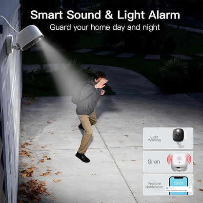 VIMTAG 2.5K Cameras for Home Security Outdoor/Indoor, Color Night Vision Security Camera for Baby/Pet/Dog/Nanny, Light/Siren, Motion Detection, 2-Way Audio, Work with Alexa, Cloud/Card Storage, 2Pcs