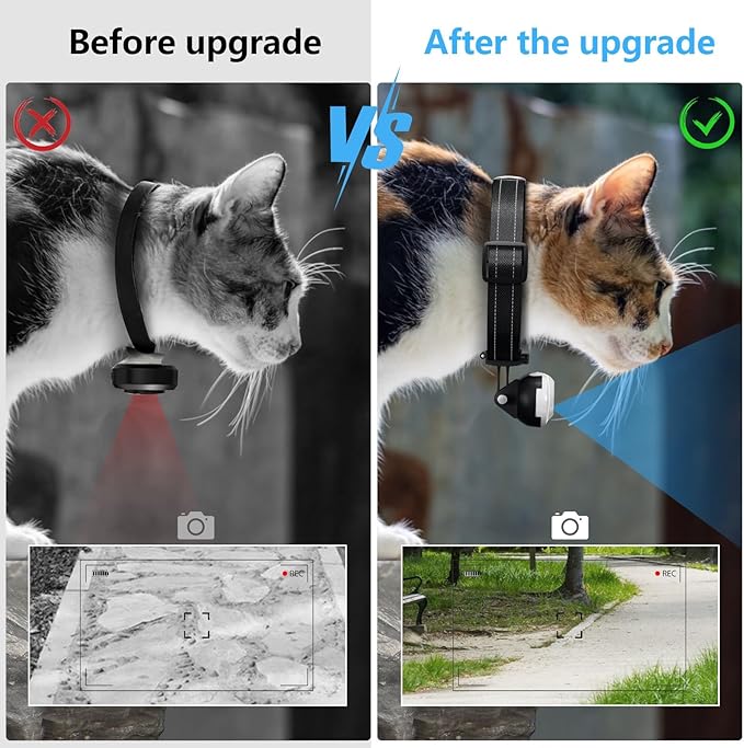 ehomful HD 1080P Cat Camera Collar with Video Record, Mini Small Sports Video Cameras, Body Cam Outdoor/Inoor No WiFi, Unique Pet Supplies Gift for pet Owners, Dog Moms, cat dads, Ideal Gift