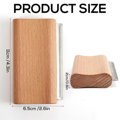 Wooden Pet Deshedding Brush, 4.3in/11cm Ergonomic Grooming Tool Gentle Haired Remover Comb for Shedding Short & Long Hair Grooming Supplies for Dog Cats Horses