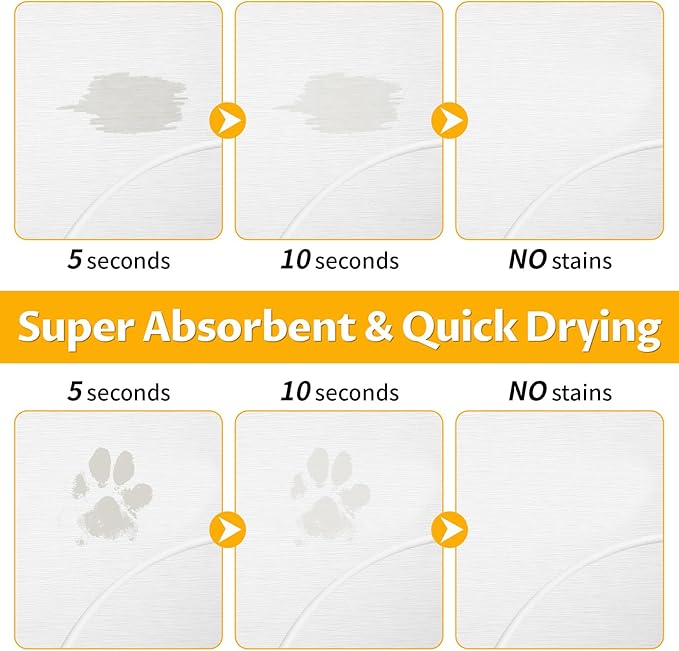 Stone Dog & Cat Food Mat, Bite-Proof Non-Slip Large Diatomaceous Pet Feeding Mat for Puppy Cat, Summer Cooling Quick Drying Dog Cat Water Bowls Mat for Protect Floor (White 24" x 16")