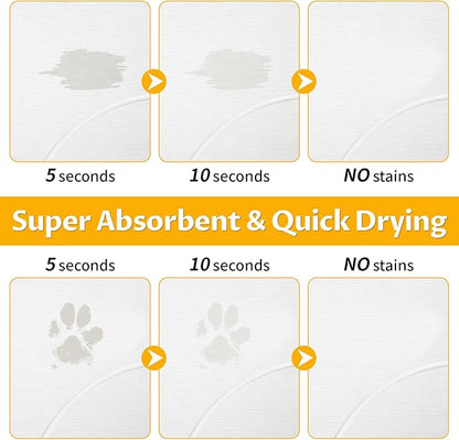 Stone Dog & Cat Food Mat, Bite-Proof Non-Slip Large Diatomaceous Pet Feeding Mat for Puppy Cat, Summer Cooling Quick Drying Dog Cat Water Bowls Mat for Protect Floor (White 24" x 16")