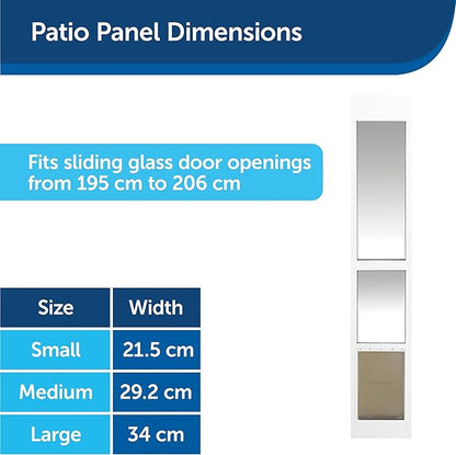 PetSafe 2-Piece Sliding Glass Pet Door - No-Cut DIY Install Doggy Door for Renters - Aluminum Frame - Adjustable Height 75 7/8" to 81" - Ideal for Small Dogs Up to 15 lbs
