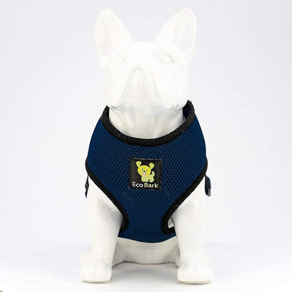 EcoBark Dog Harness - Luxurious Soft Mesh - Eco-Friendly Over the Head Vest Harness - No Pull & No Choke Design - Padded Breathable Body Halter - for Large Breed Dogs (Navy, XXL)